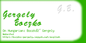 gergely boczko business card